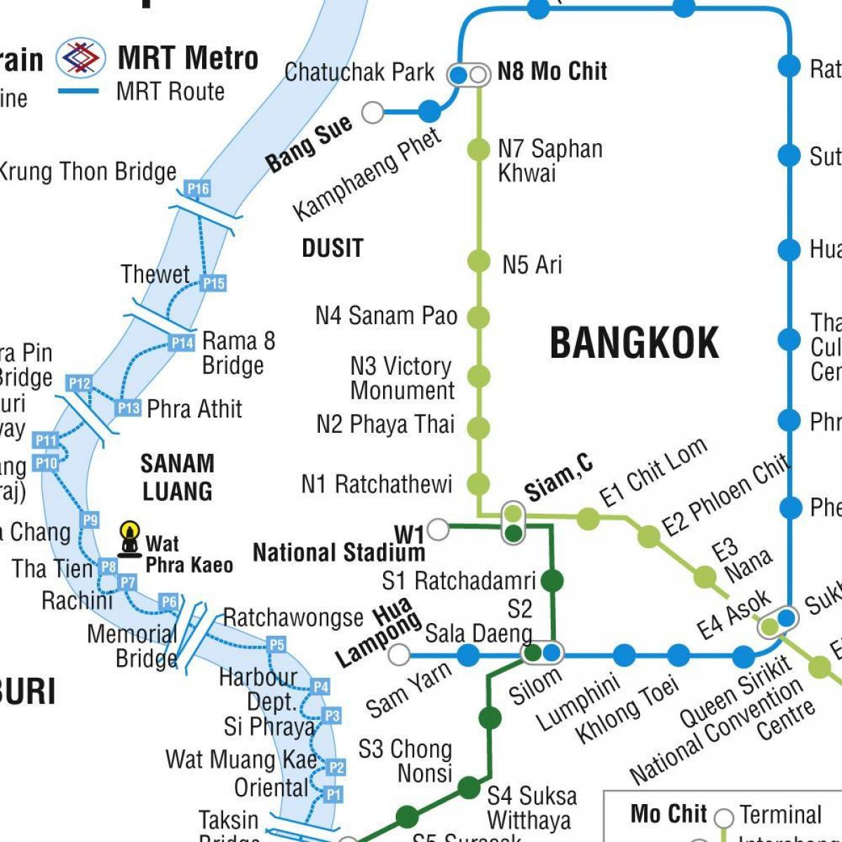 mapa de bangkok metro i tramvia