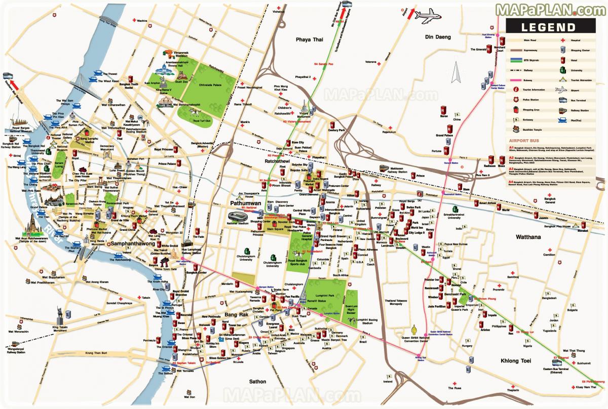 bangkok principals atraccions mapa
