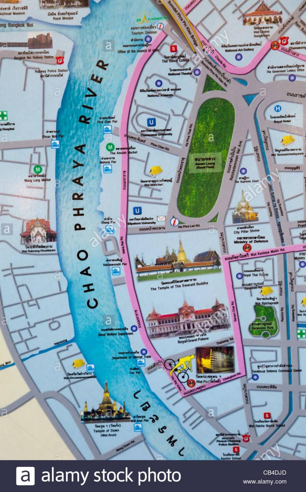 bangkok mapa amb els punts d'interès turístic