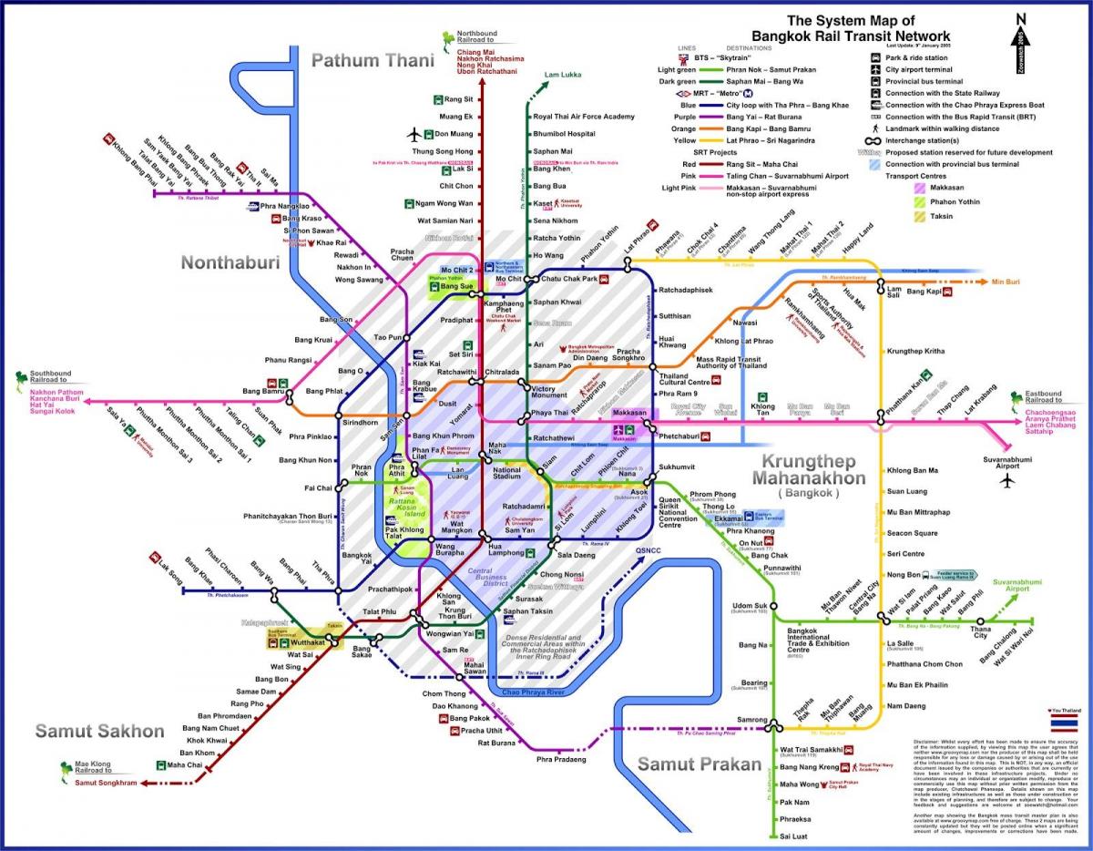 bangkok autobús mapa de rutes