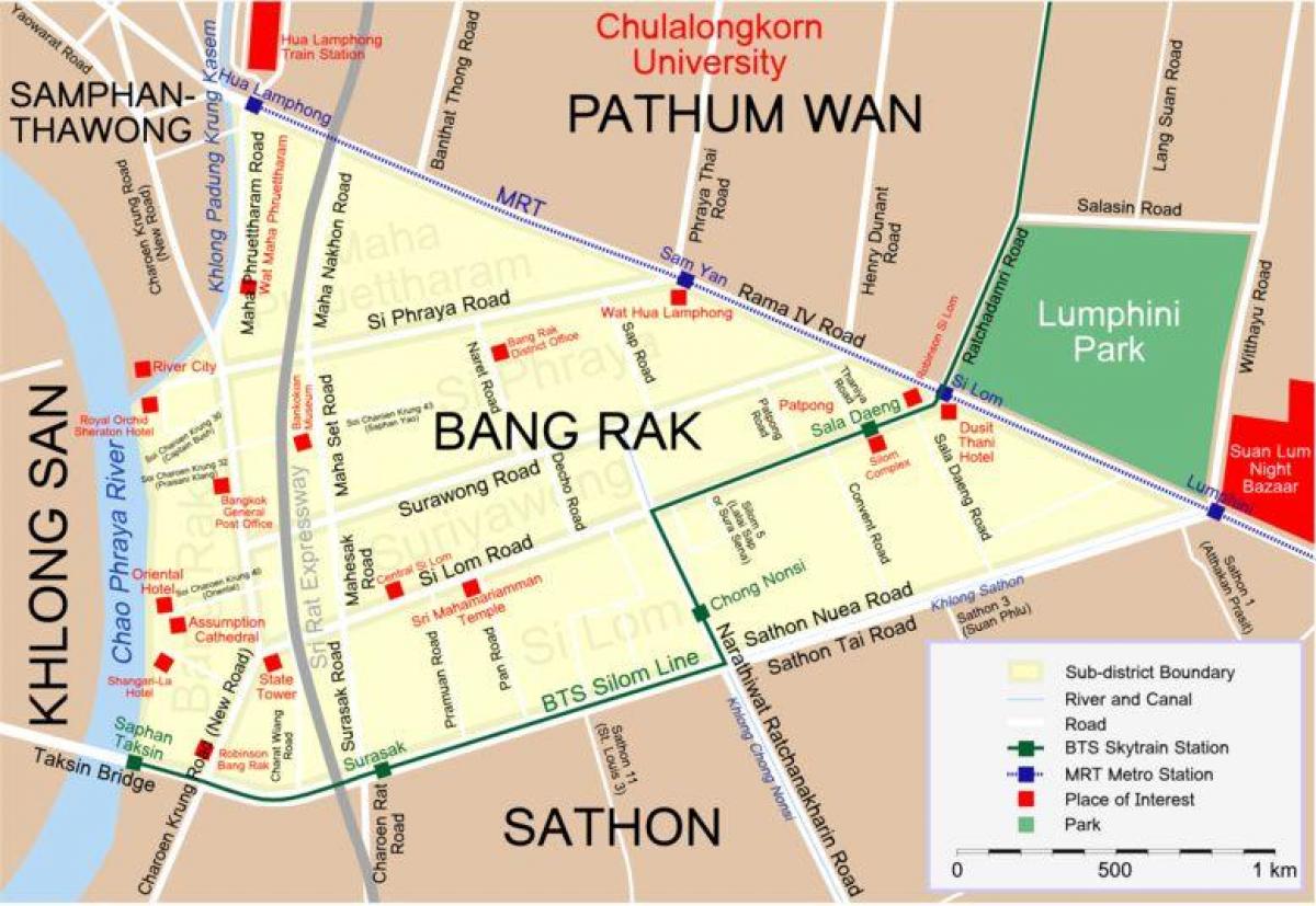 mapa de bangkok barri vermell