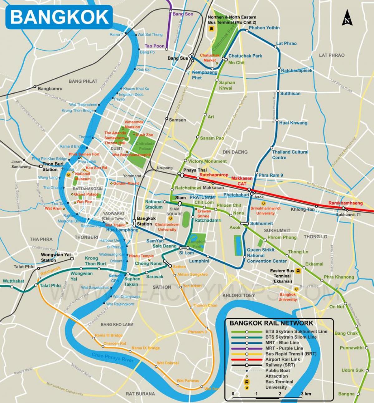 mapa de ciutat de bangkok centre