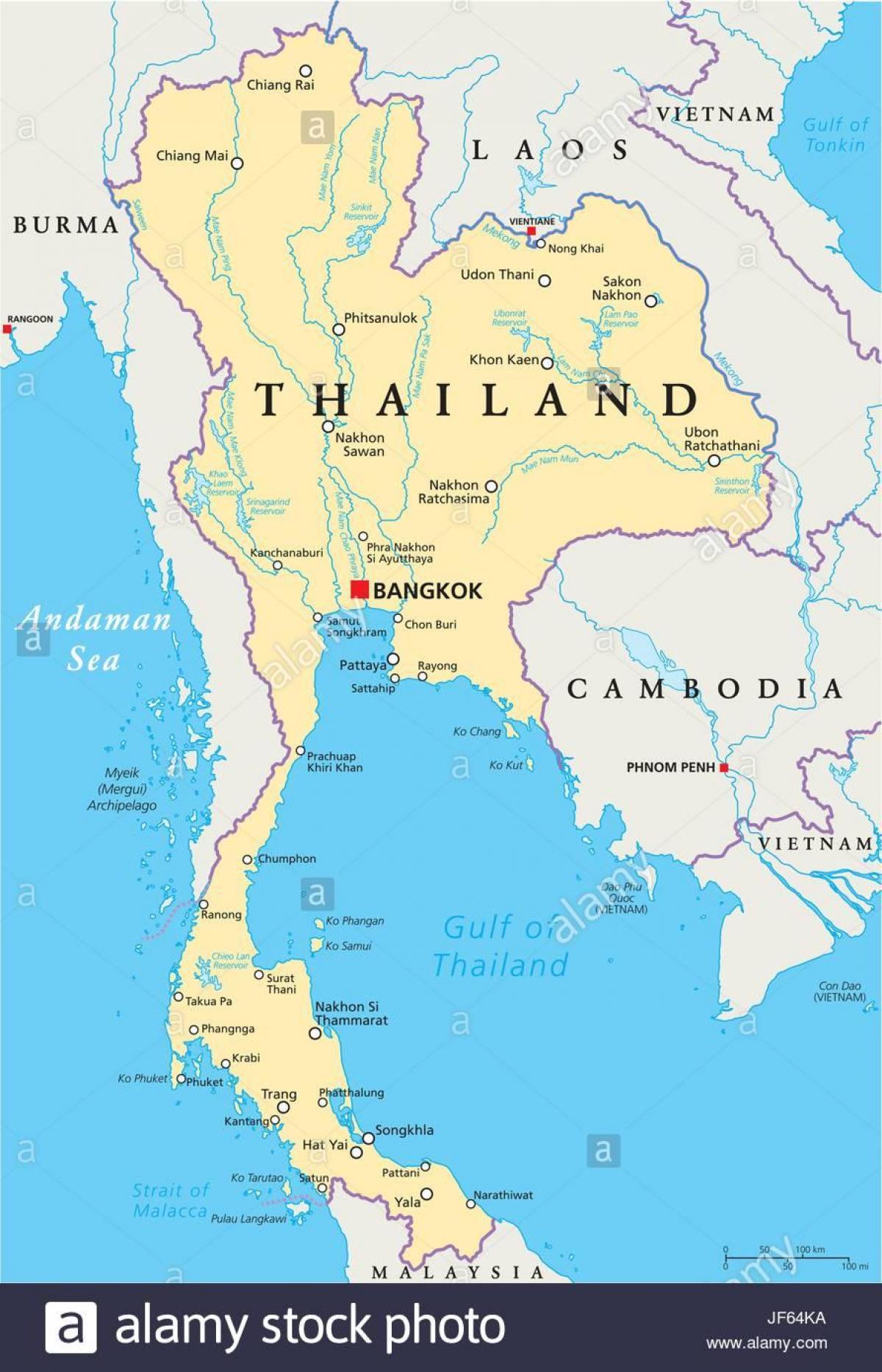 bangkok en un mapa del món