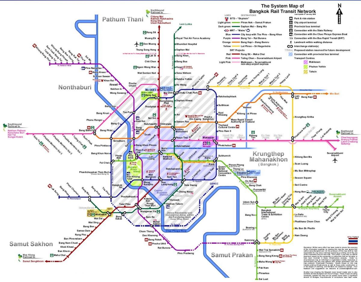 bangkok via del tren mapa