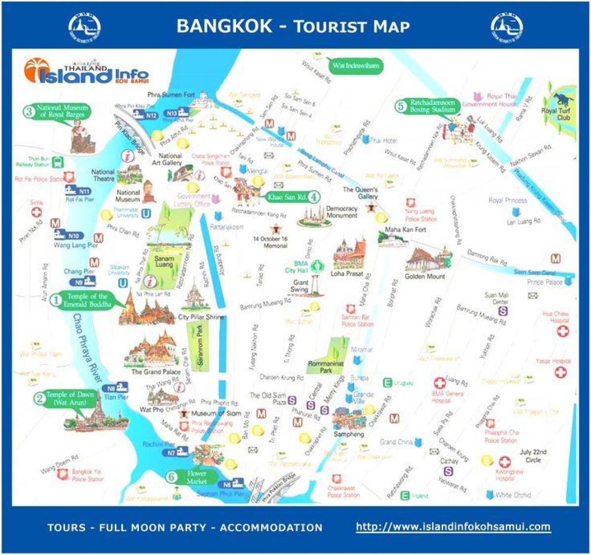 bangkok, tailàndia mapa turístic