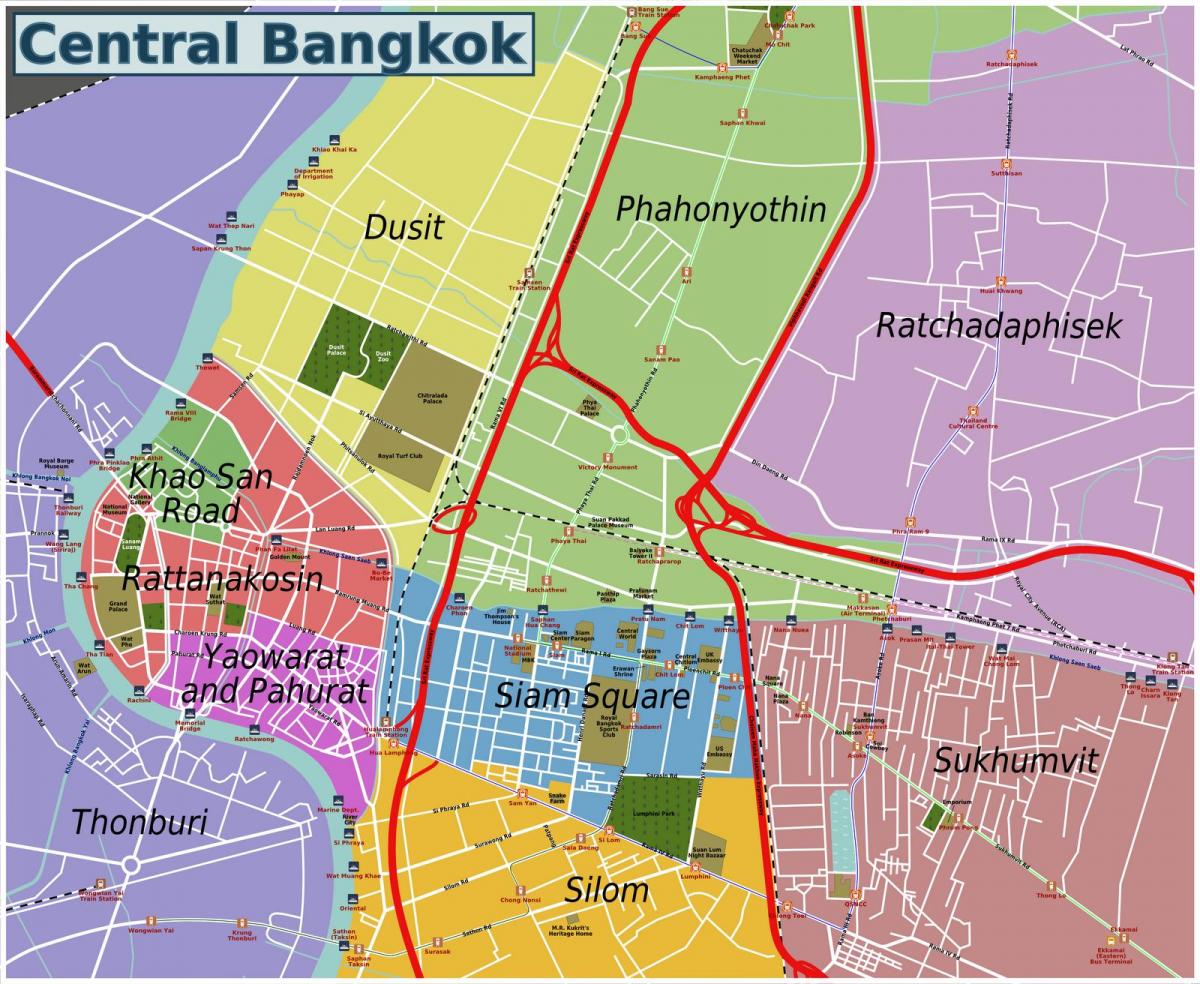 àrees de bangkok mapa