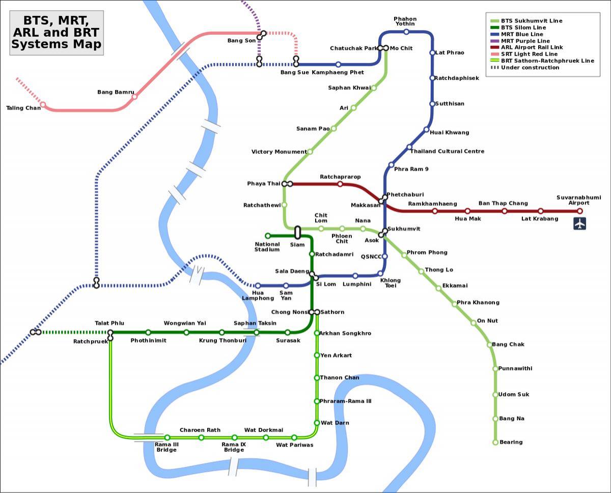 l'aeroport enllaç ferroviari mapa de bangkok