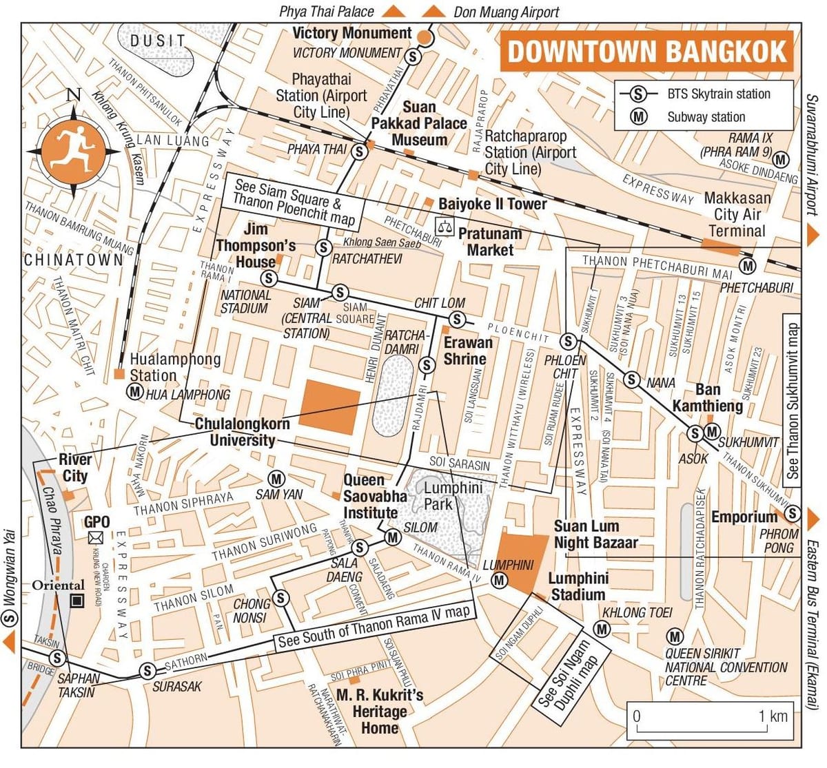 bangkok centre mapa