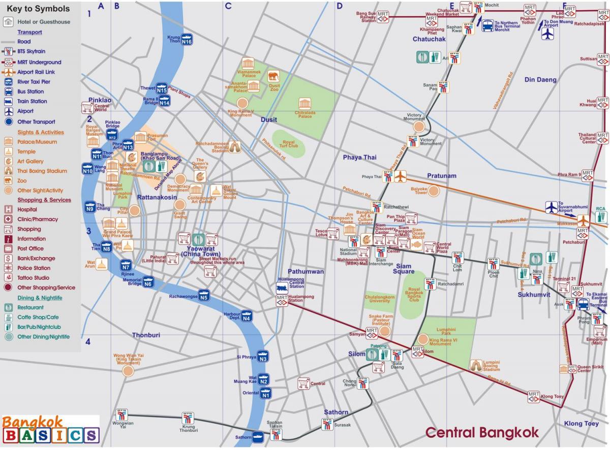 mapa del centre de bangkok