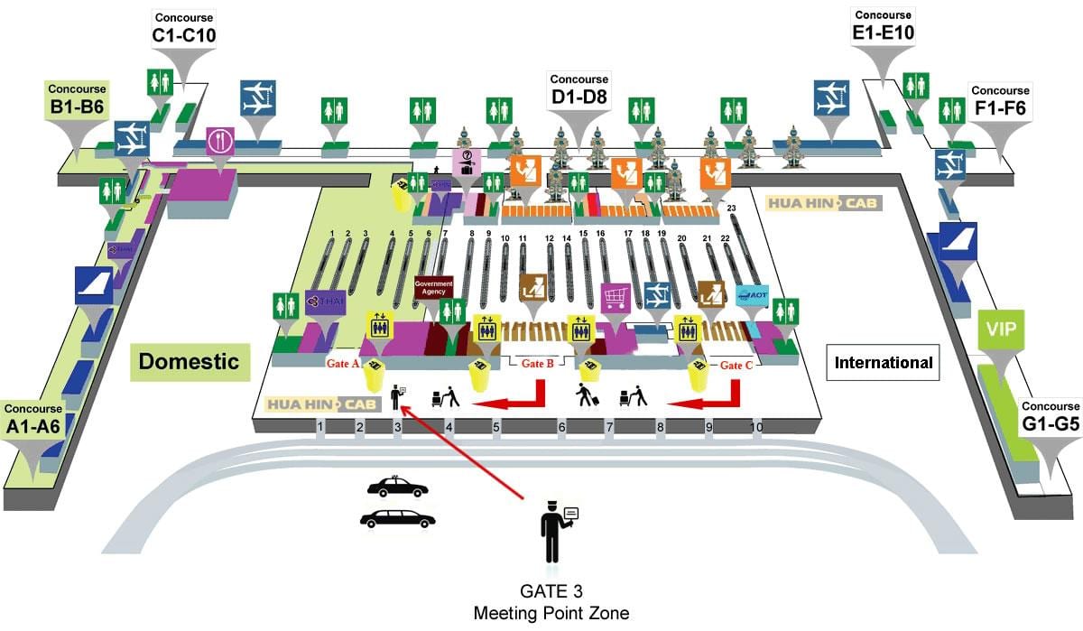 bangkok, tailàndia mapa de l'aeroport