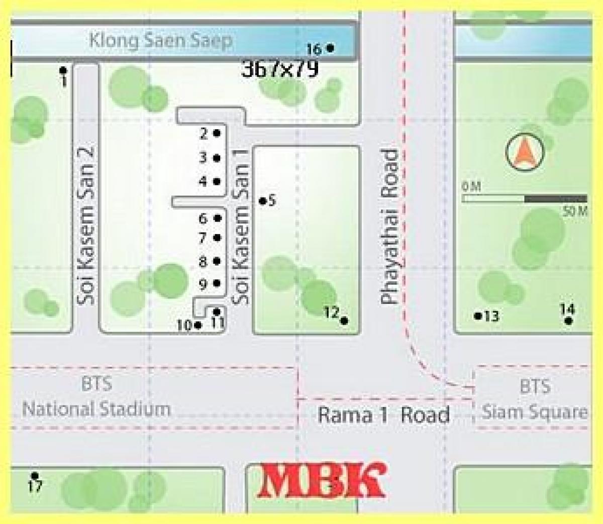 mbk centre comercial de bangkok mapa