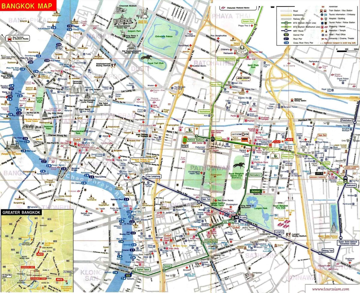 bangkok mapa turístic anglès