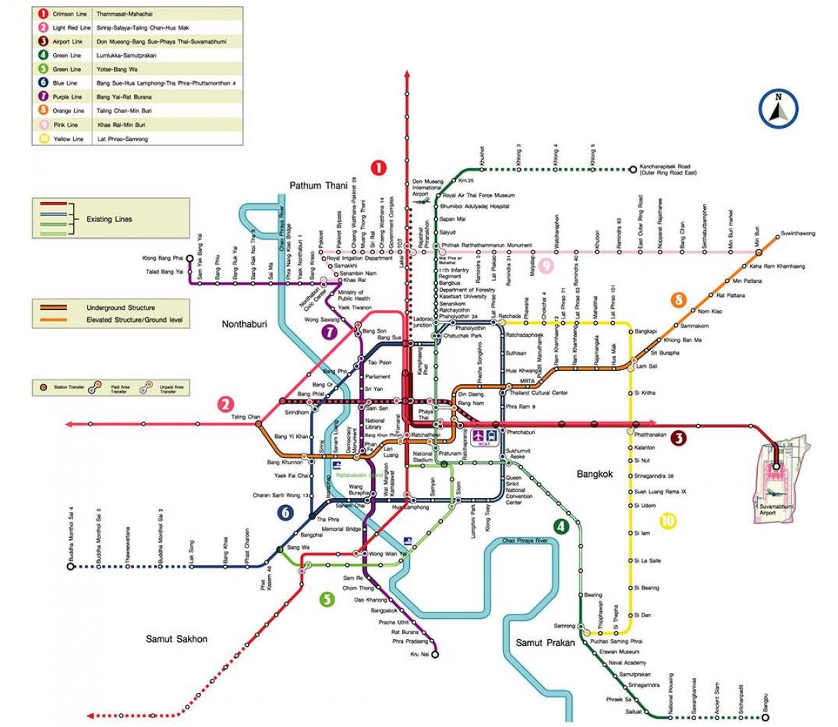 bangkok estació de metro mapa