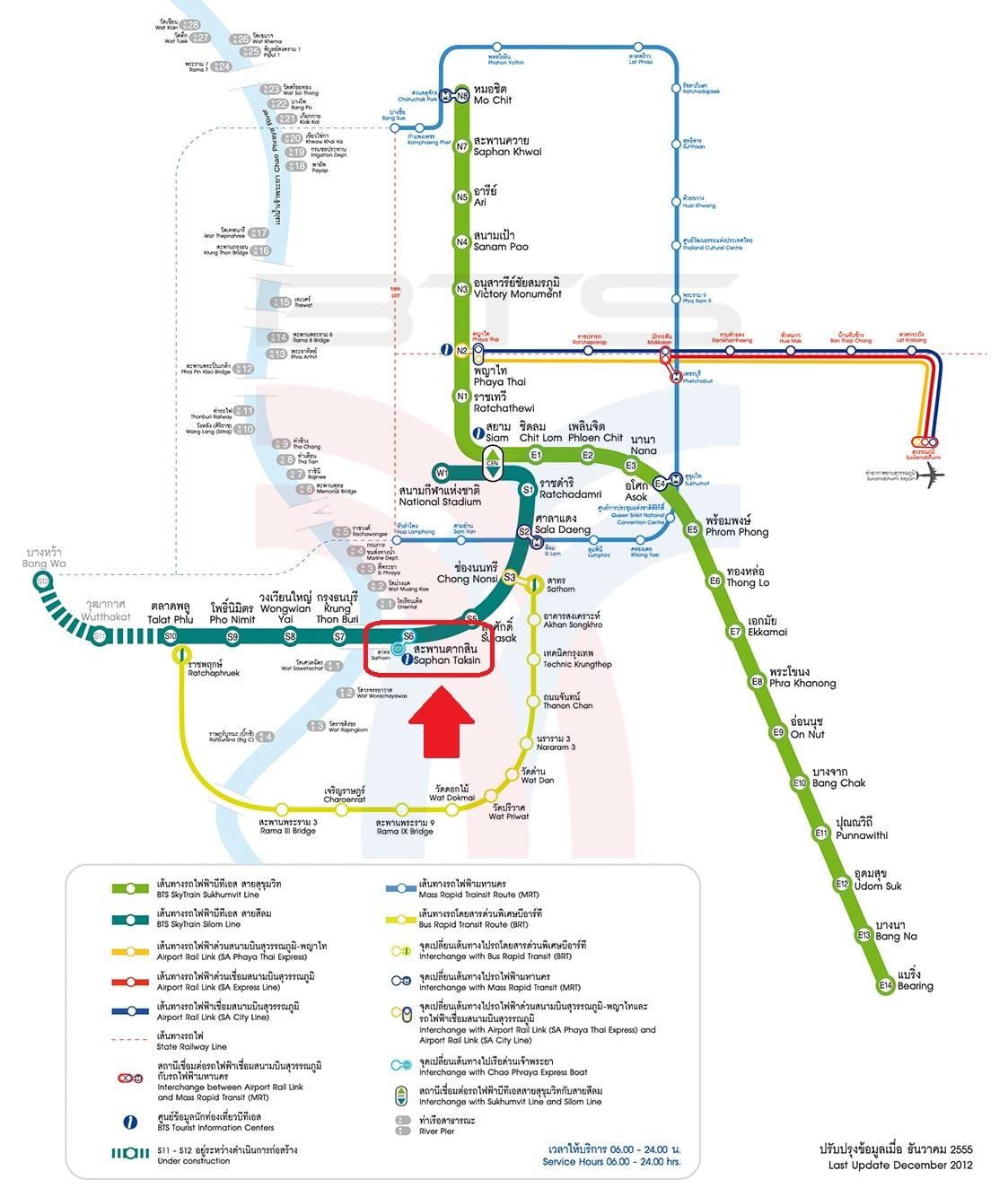 mapa de saphan taksin bts estació