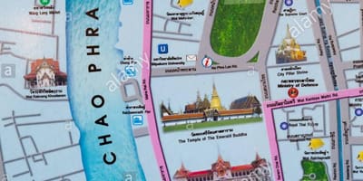 Bangkok mapa amb els punts d'interès turístic