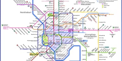 Bangkok autobús mapa de rutes