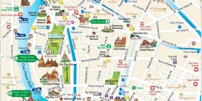 Bangkok llocs d'interès mapa