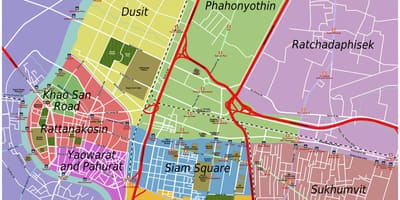 Àrees de bangkok mapa