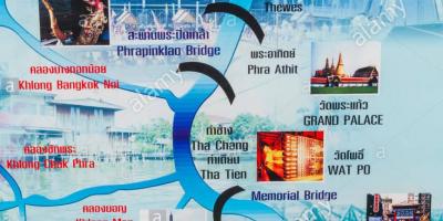 Mapa del riu chao phraya a bangkok