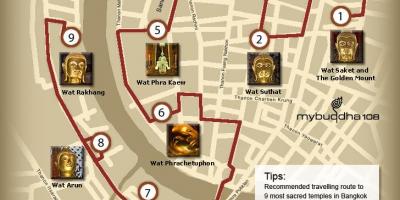 Mapa de bangkok temple tour